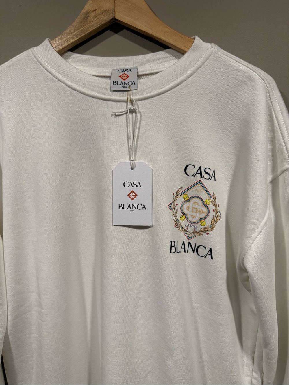 CasaBlanca White diamond Graphic Crewneck Sweater image 4